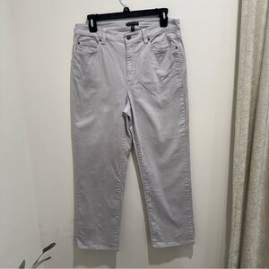 Eileen Fisher Light Gray Organic Cotton Straight Leg Jeans Size 10